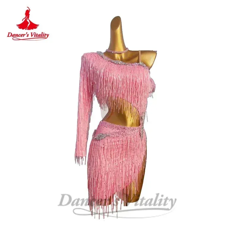 Latin Dance Peformance Dress for Women Customsized Rumba Chacha Tango Competiton Costume Adult Child Latin Dancing Dresses