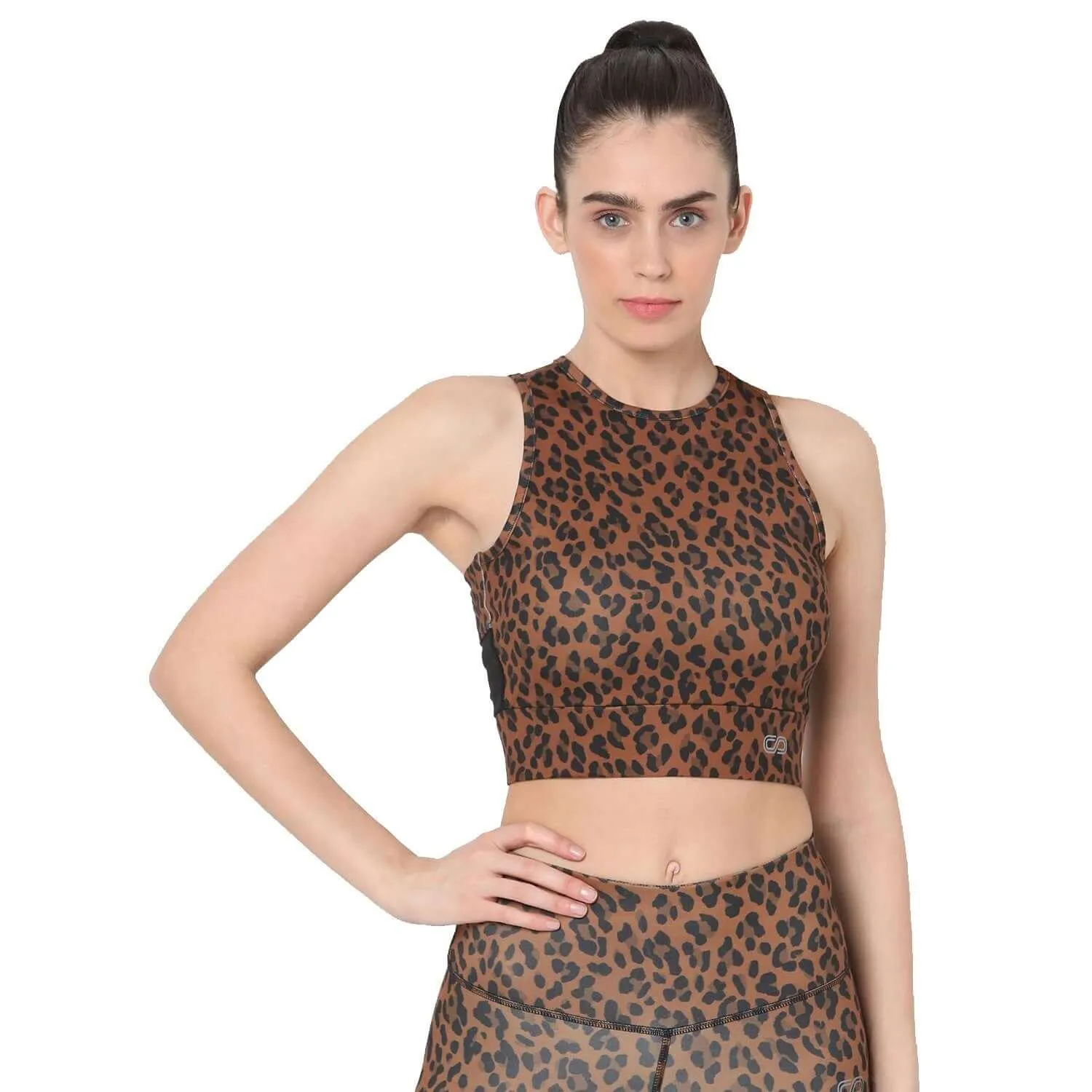 Leopard Moto Crop Tee