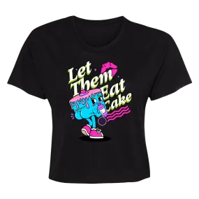 Let Them Eat Cake (Women's Black Crop Tee)