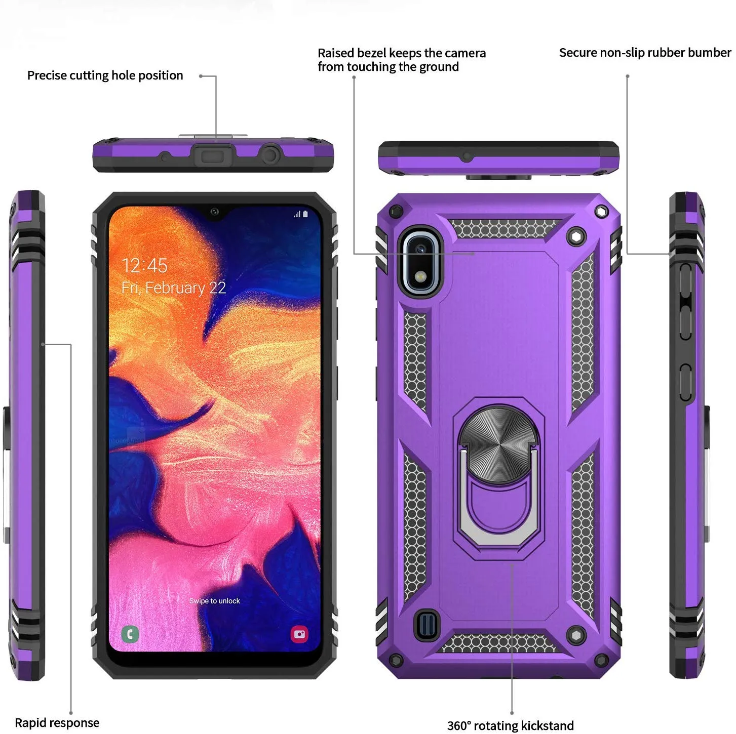 LeYi Samsung Galaxy A10e Case (NOT FIT A10) with HD Screen Protector, Military Grade Armor Full-Body Protective Phone Cover Case with 360 Degree