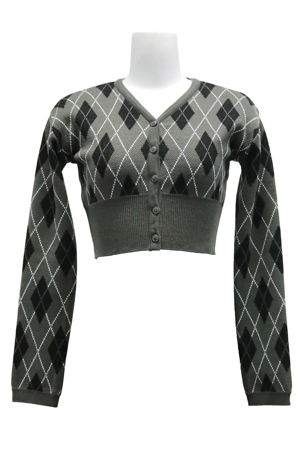 Loretta Highteen Argyle Cardigan