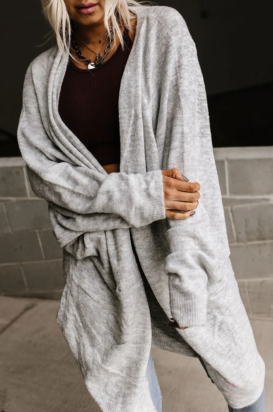 Lucy Cozy Cardigan - Silver