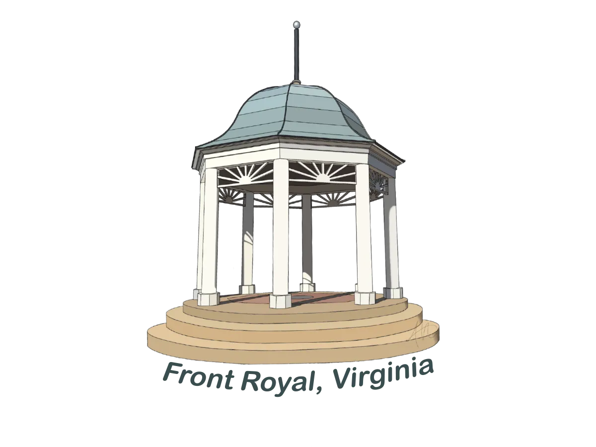 Main Street in Front Royal Gazebo Vinyl Sticker Decal