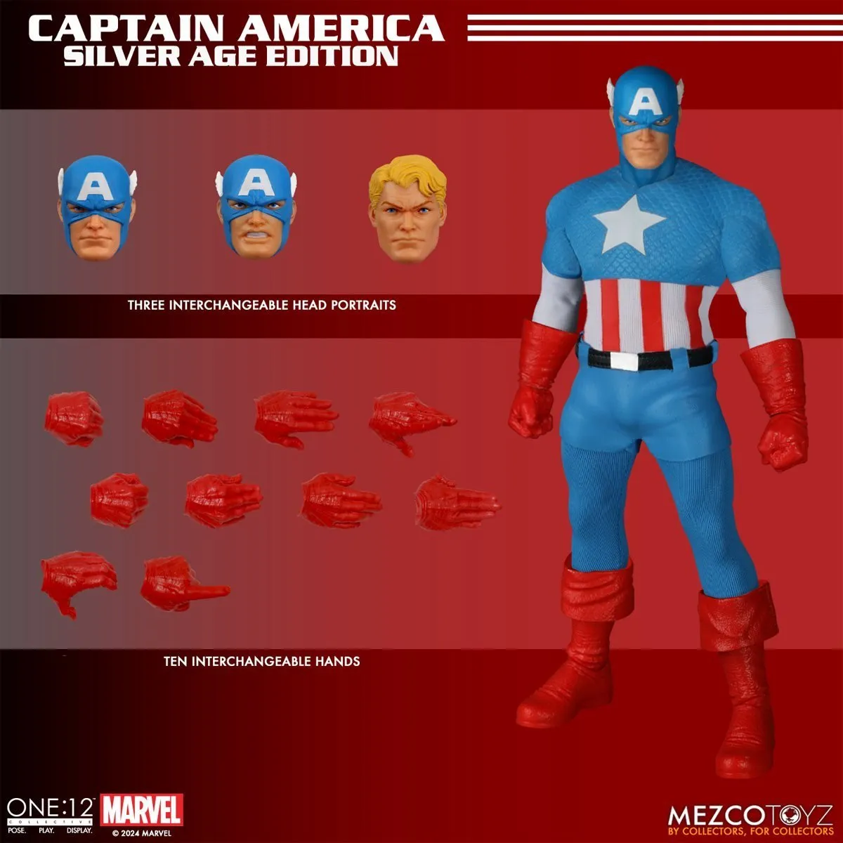 Marvel Comics Mezco One:12 Collective Captain America (Silver Age)