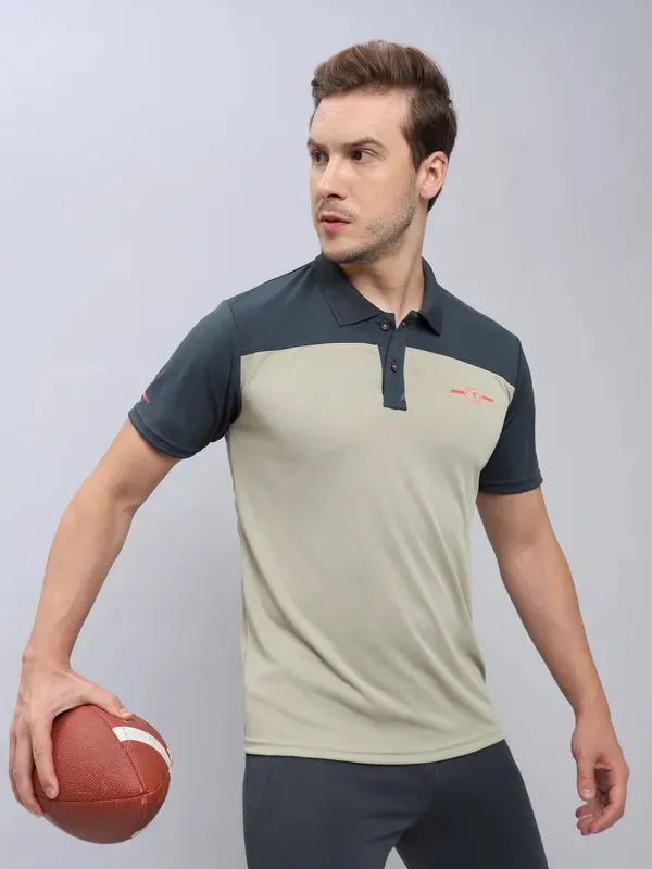 Men Colorblock Relax Fit Polo T-shirt with TECHNO COOL 