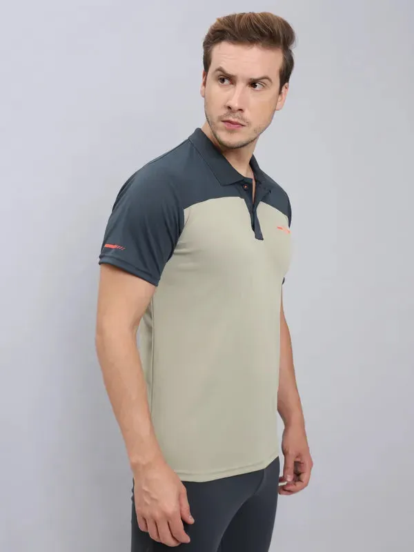 Men Colorblock Relax Fit Polo T-shirt with TECHNO COOL 