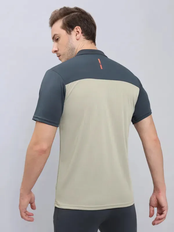 Men Colorblock Relax Fit Polo T-shirt with TECHNO COOL 