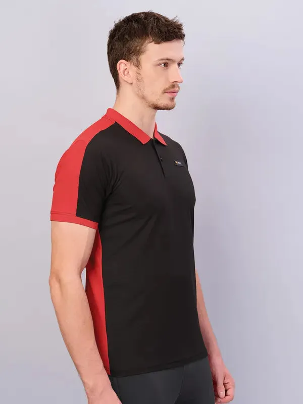 Men Colorblock Slim Fit Polo T-shirt with MATPIQ