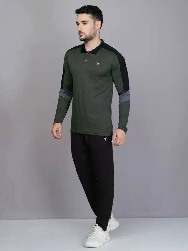 Men Colorblock Slim Fit Polo T-shirt with TECHNO COOL 