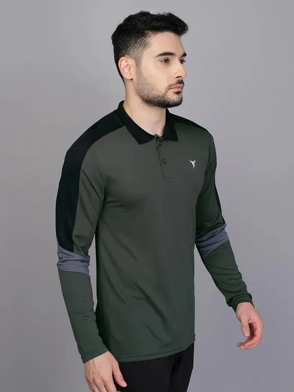 Men Colorblock Slim Fit Polo T-shirt with TECHNO COOL 