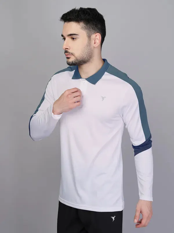 Men Colorblock Slim Fit Polo T-shirt with TECHNO COOL 