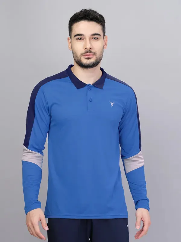 Men Colorblock Slim Fit Polo T-shirt with TECHNO COOL 