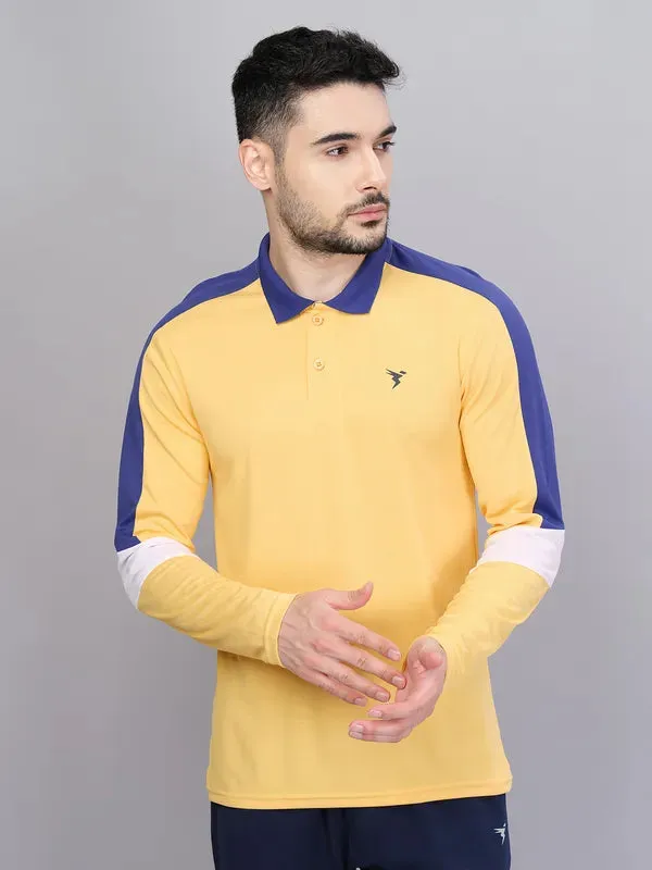 Men Colorblock Slim Fit Polo T-shirt with TECHNO COOL 