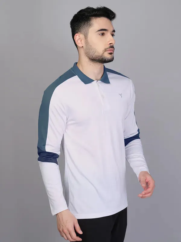 Men Colorblock Slim Fit Polo T-shirt with TECHNO COOL 