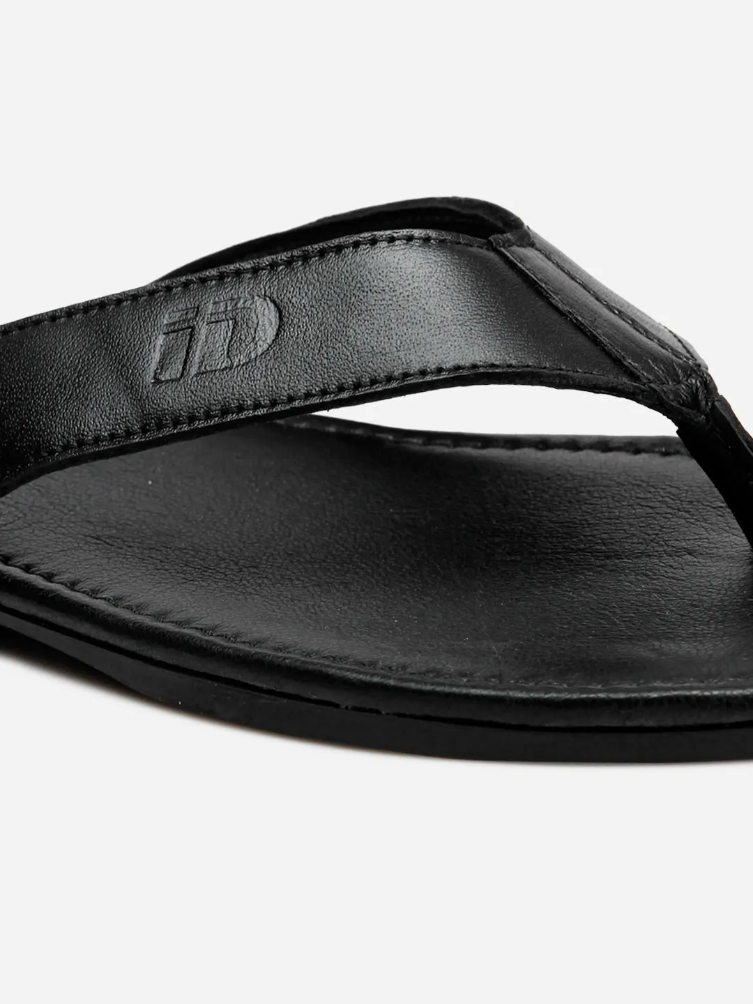 Men's Black Thong-Style Flat Casual Sandal (ID4135)