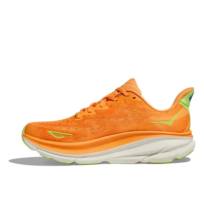 Mens Hoka Clifton 9 in Solar Flare/Lettuce