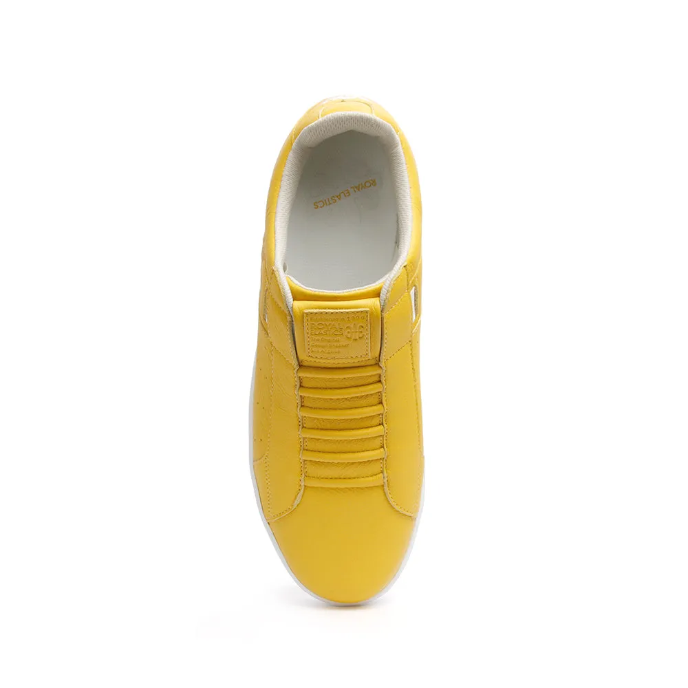 Men's Icon Classic Yellow White Leather Sneakers 02092-333