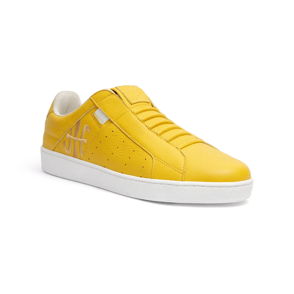 Men's Icon Classic Yellow White Leather Sneakers 02092-333