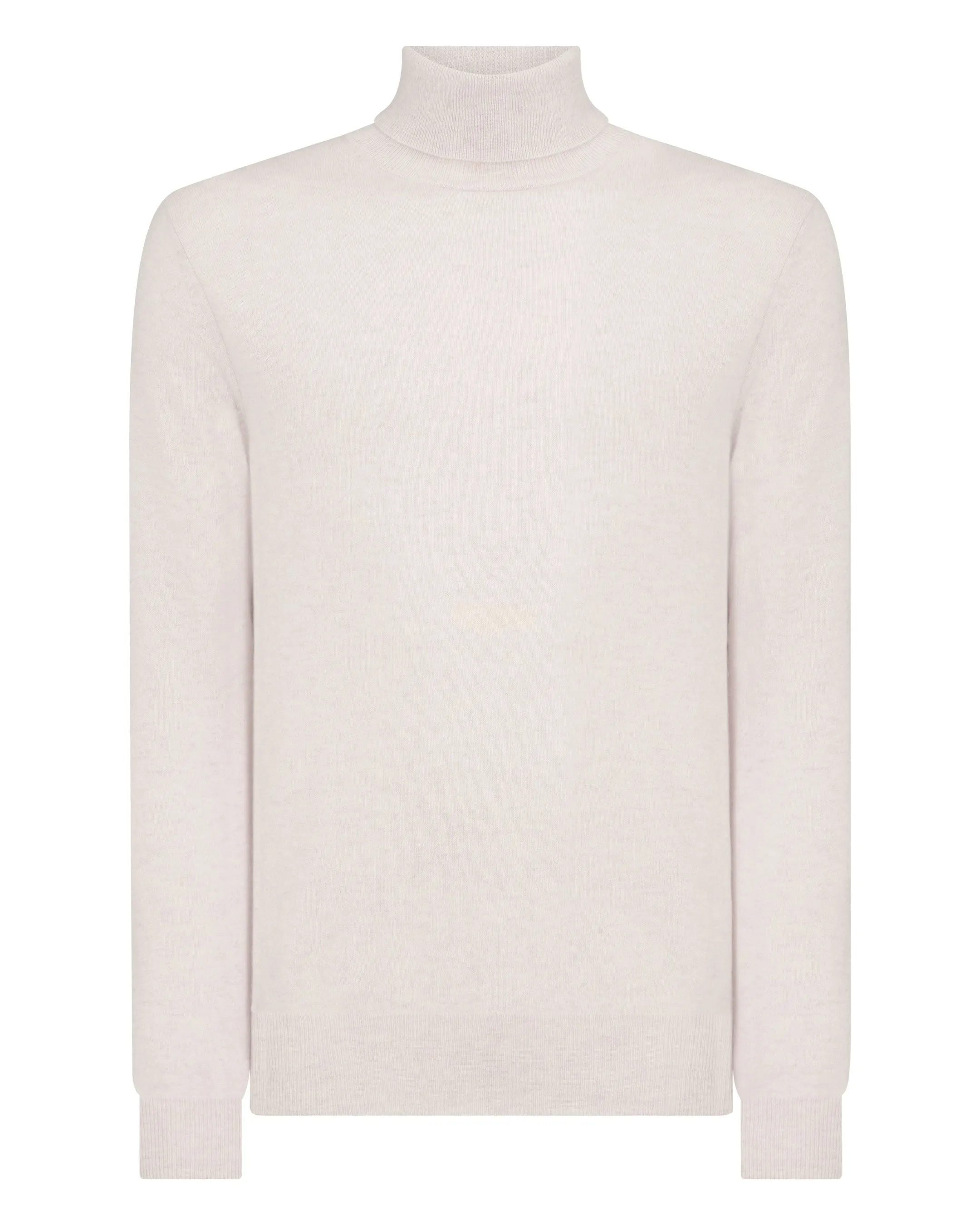 Men's Trafalgar Turtle Neck Cashmere Sweater Frost White