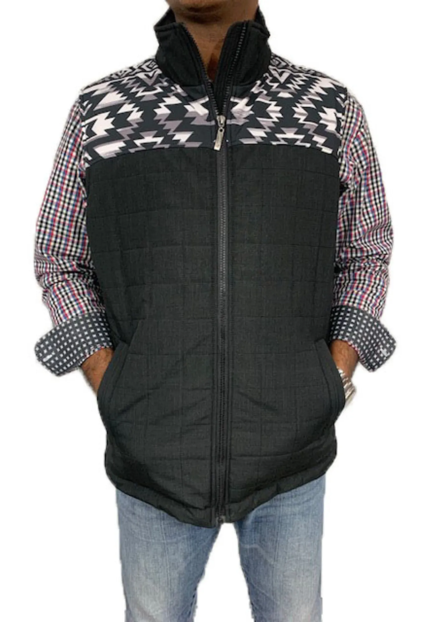 Men's Western Aztec Puffer Vest Style#-M-24204