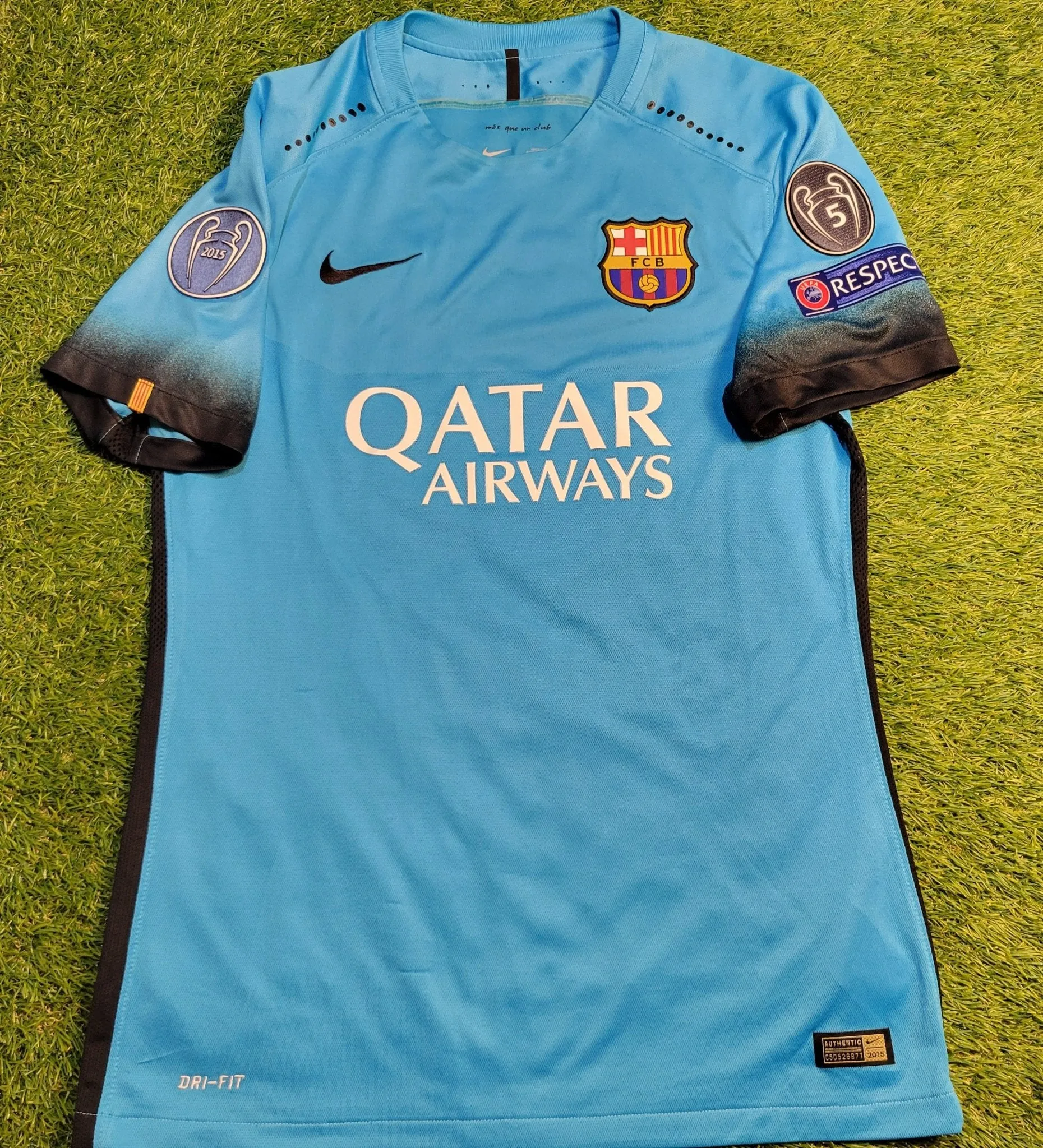 Messi Barcelona PLAYER ISSUE UEFA Third 2015 2016 Soccer Jersey L SKU# 658787-426