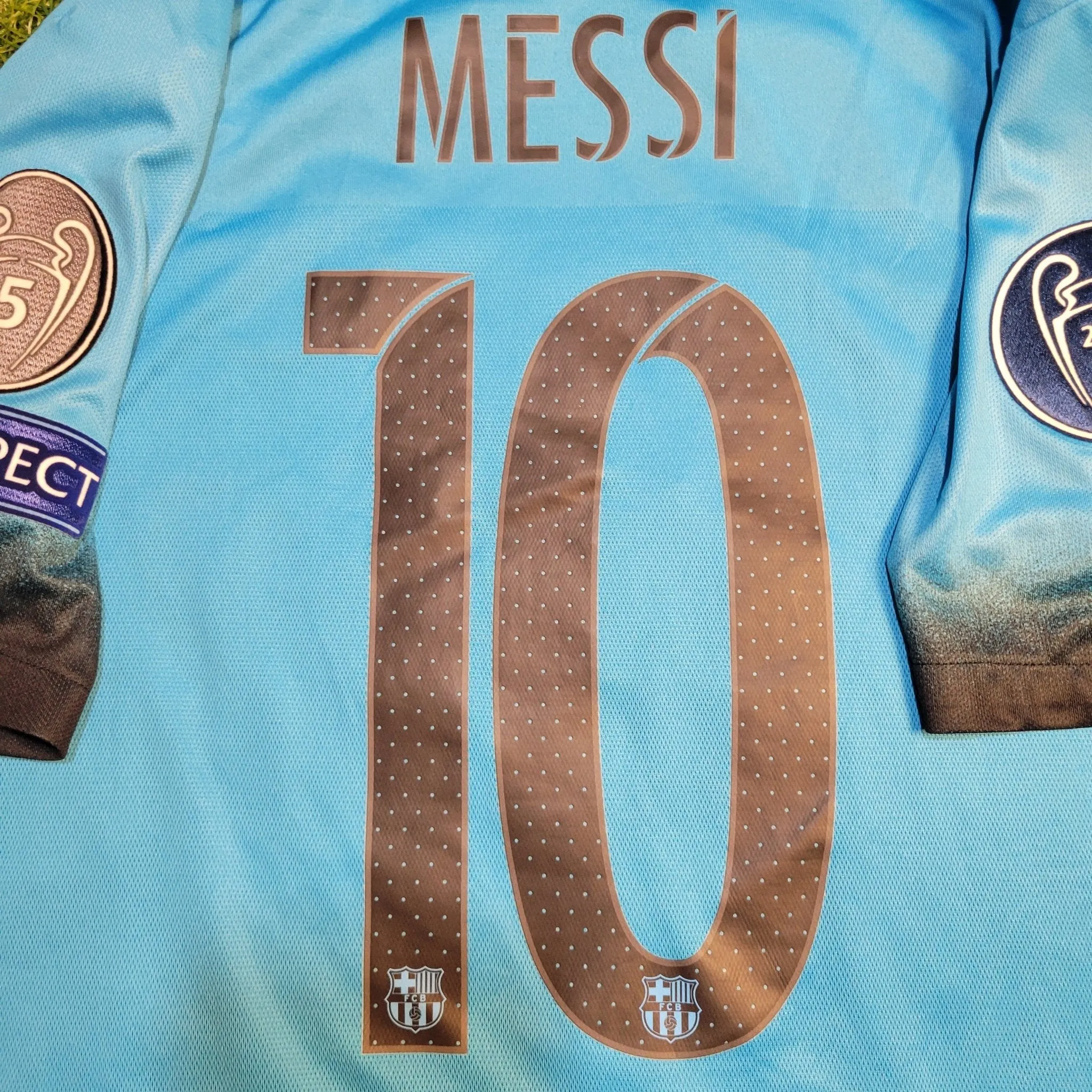 Messi Barcelona PLAYER ISSUE UEFA Third 2015 2016 Soccer Jersey L SKU# 658787-426