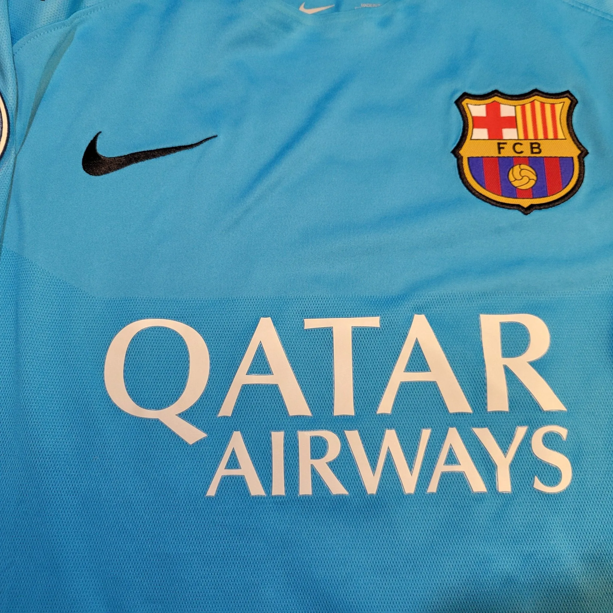 Messi Barcelona PLAYER ISSUE UEFA Third 2015 2016 Soccer Jersey L SKU# 658787-426