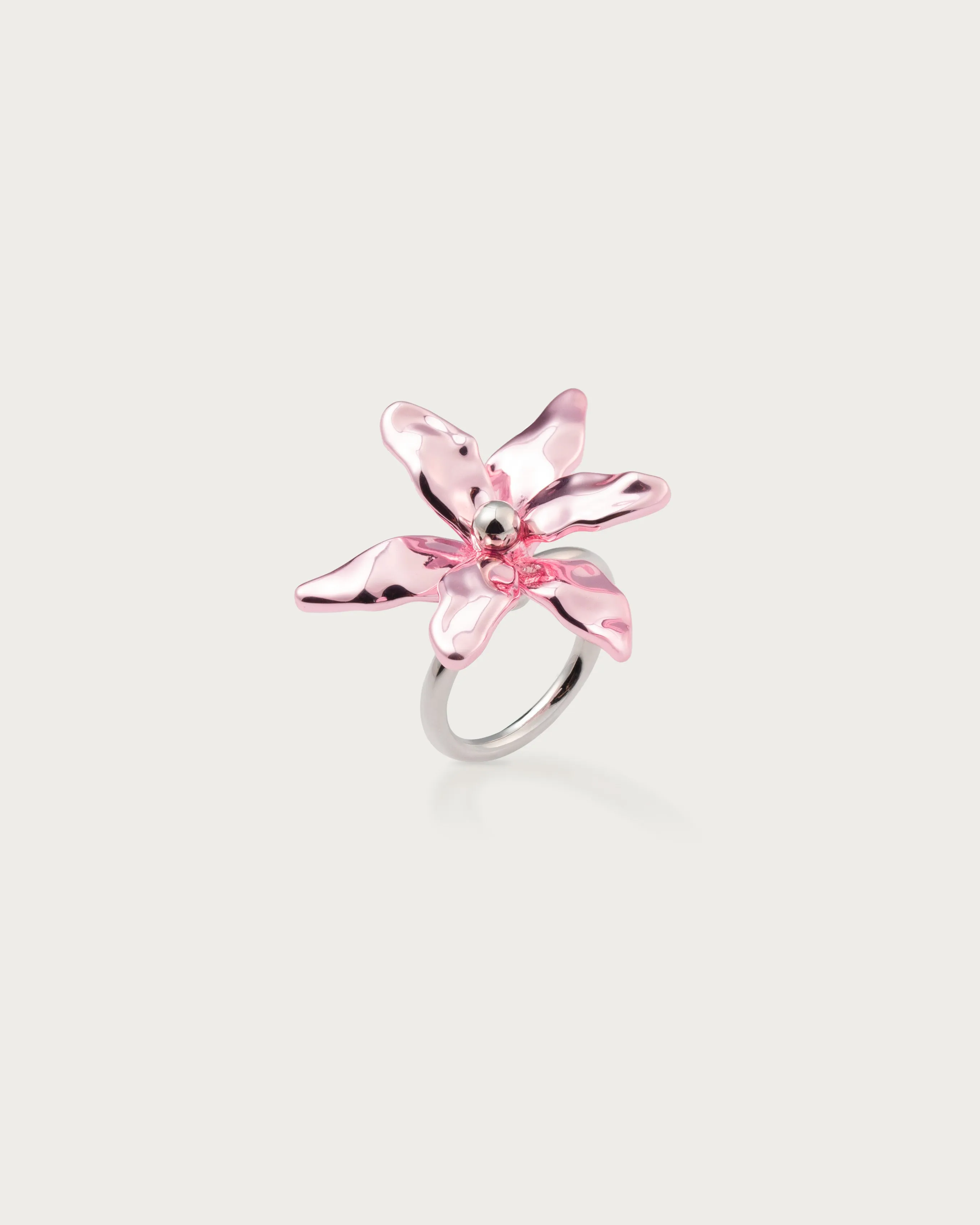 Metallic Pink Lily Ring