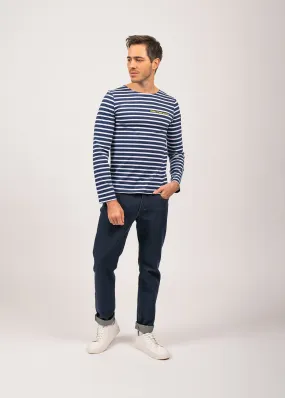 Minquiers Smiley sailor striped shirt - SAINT JAMES x Smiley (MARINE/NEIGE)