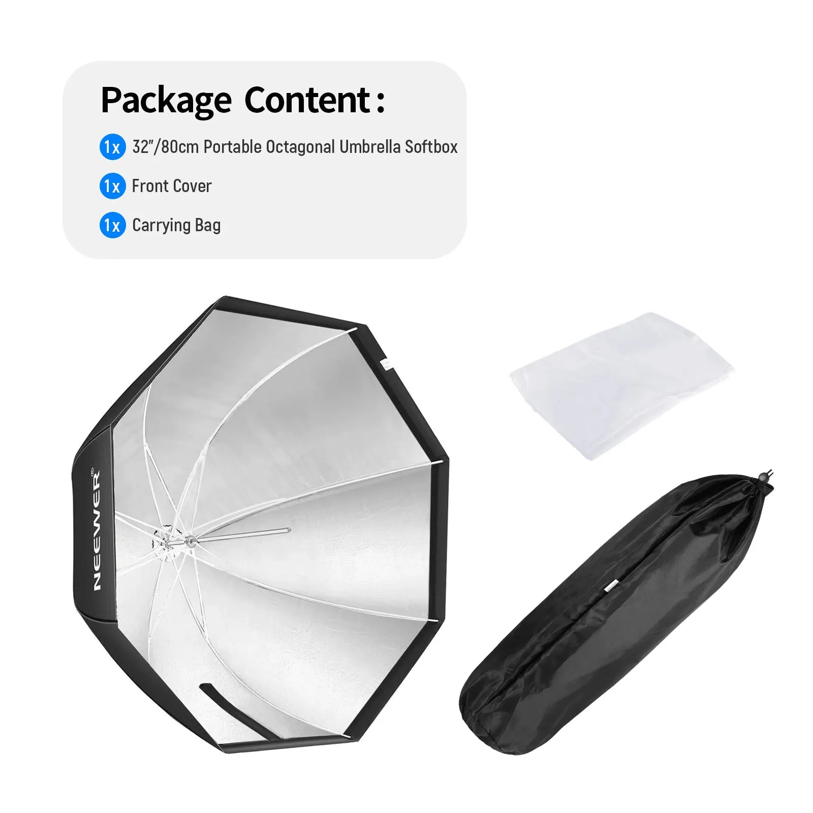 NEEWER 32" /80CM Octagon Speedlight Umbrella Softbox