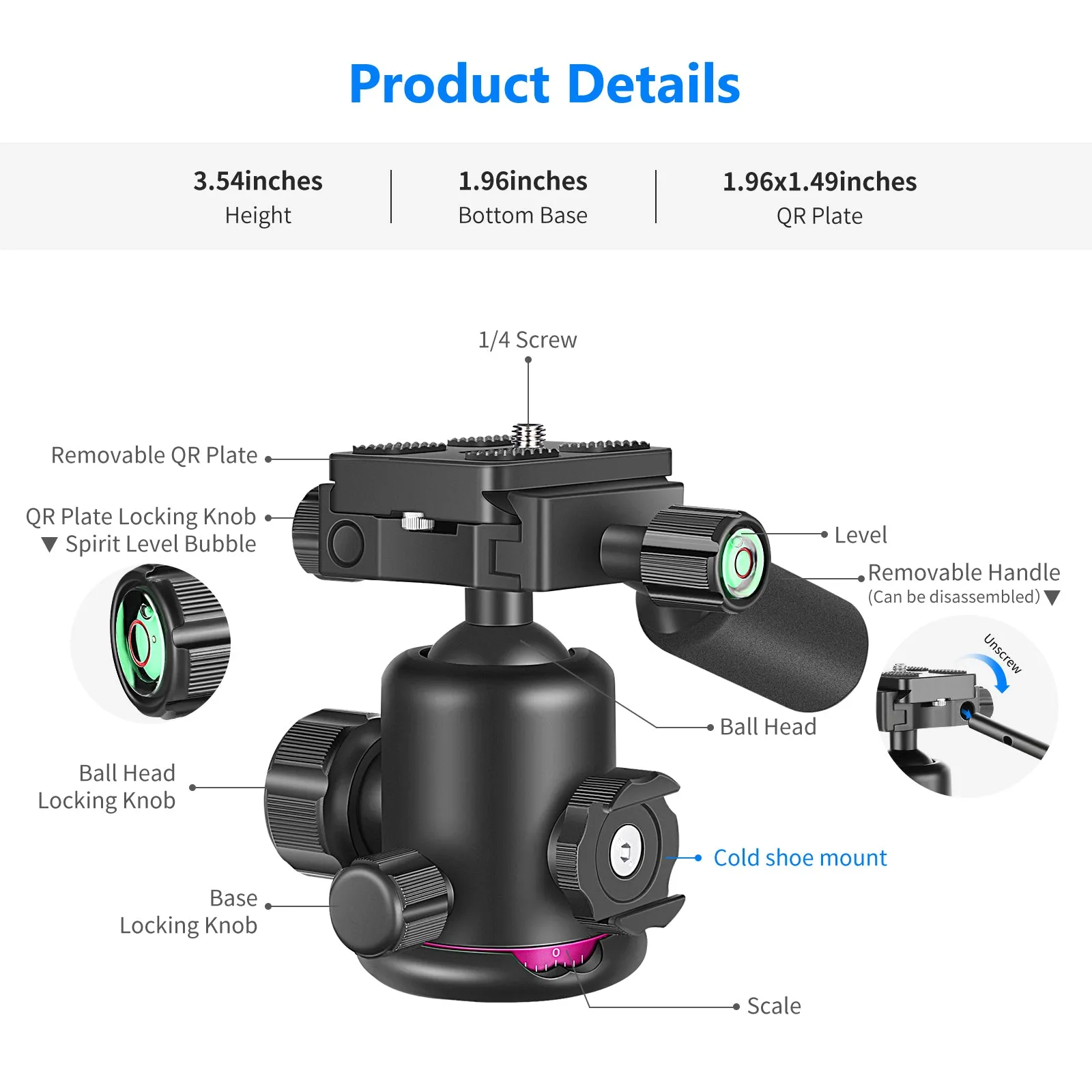 NEEWER 360 Degree Rotating Panoramic Ball Head