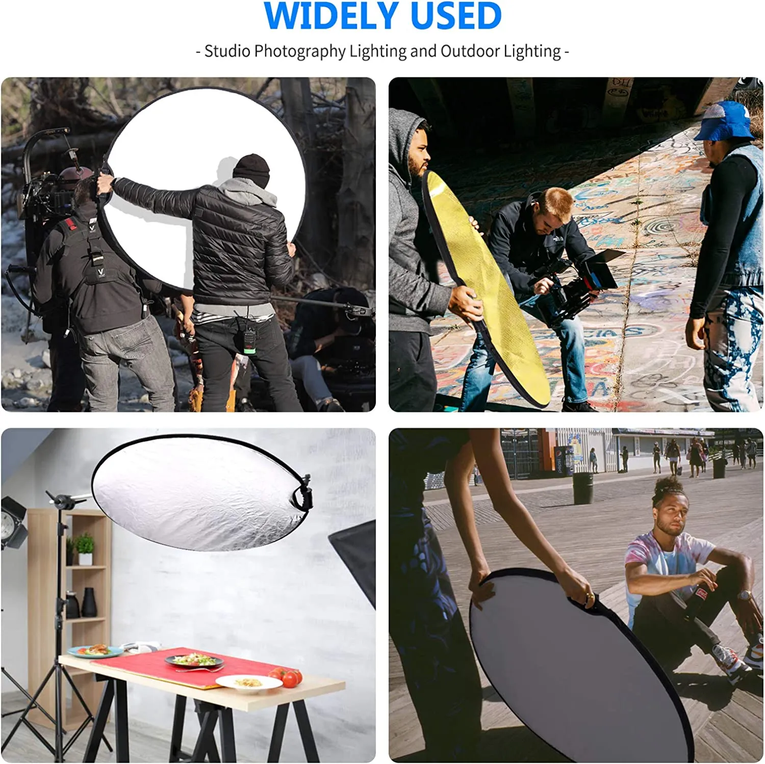 NEEWER 5-in-1 80/110CM Collapsible Round Light Reflector With Grip