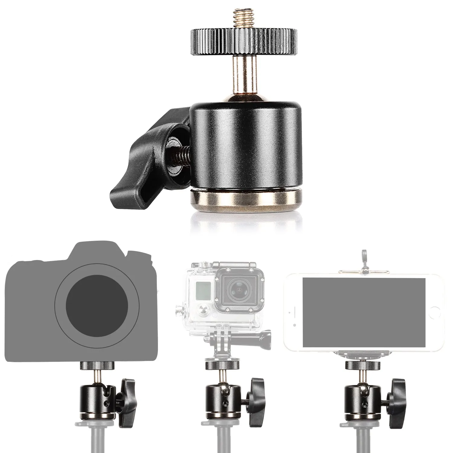 NEEWER Aluminum Alloy 360 Degree Rotating Swivel Mini Ball Head