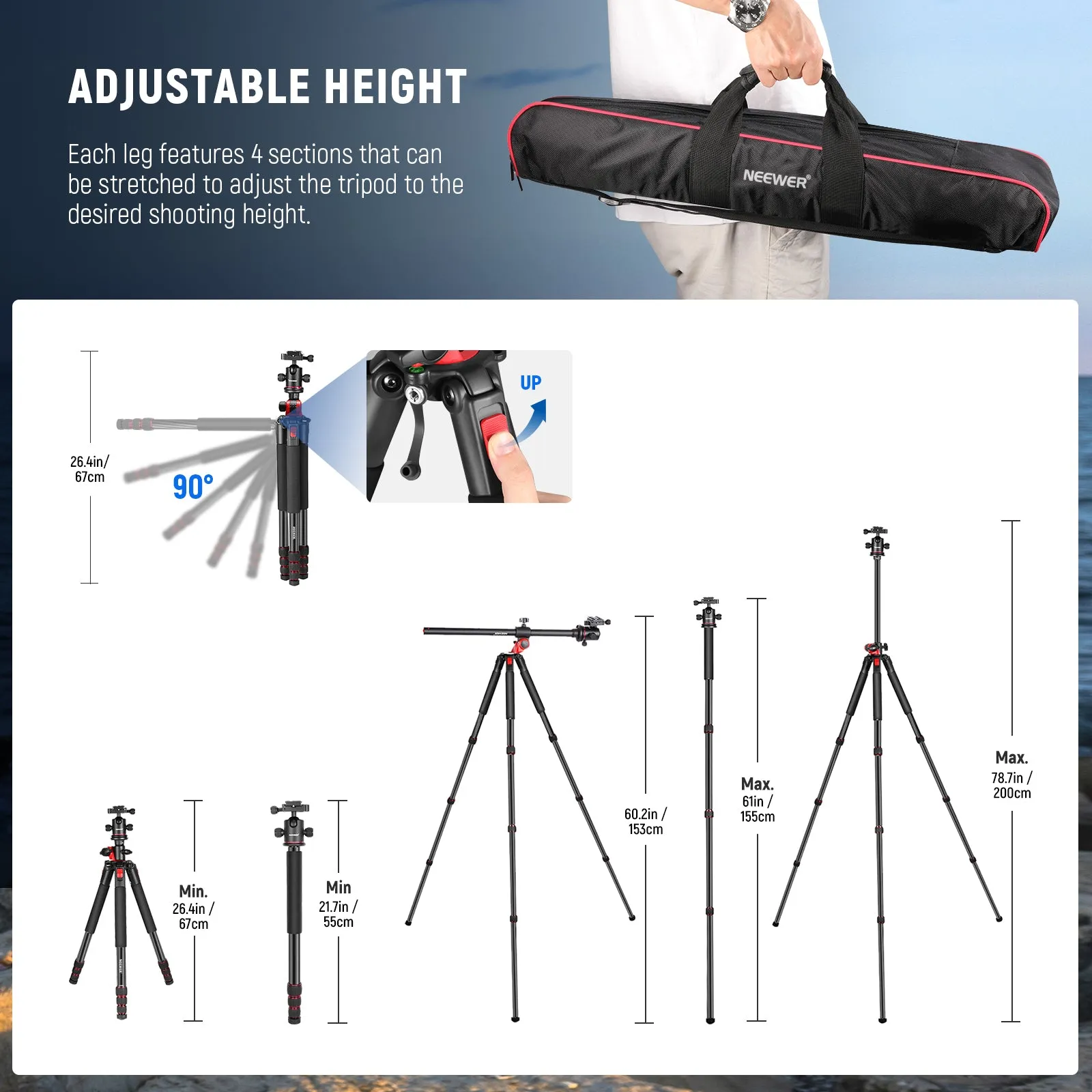 NEEWER N284L G0 Camera Tripod Monopod