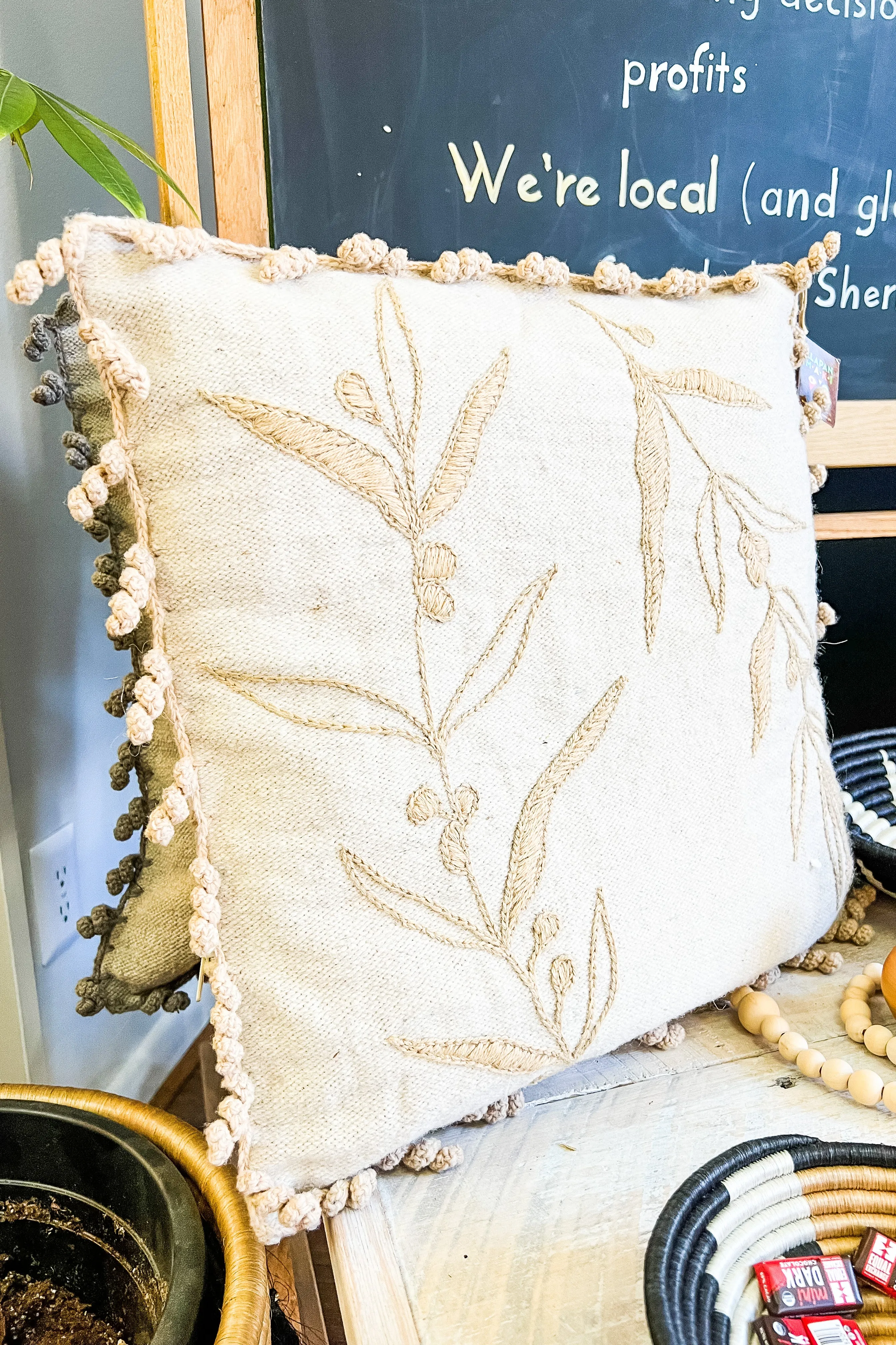 Neutral Embroidered Pillow Covers