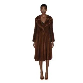 NORMAN NORELL FOR MICHAEL FORREST 1970's Natural Mink Coat | Size L