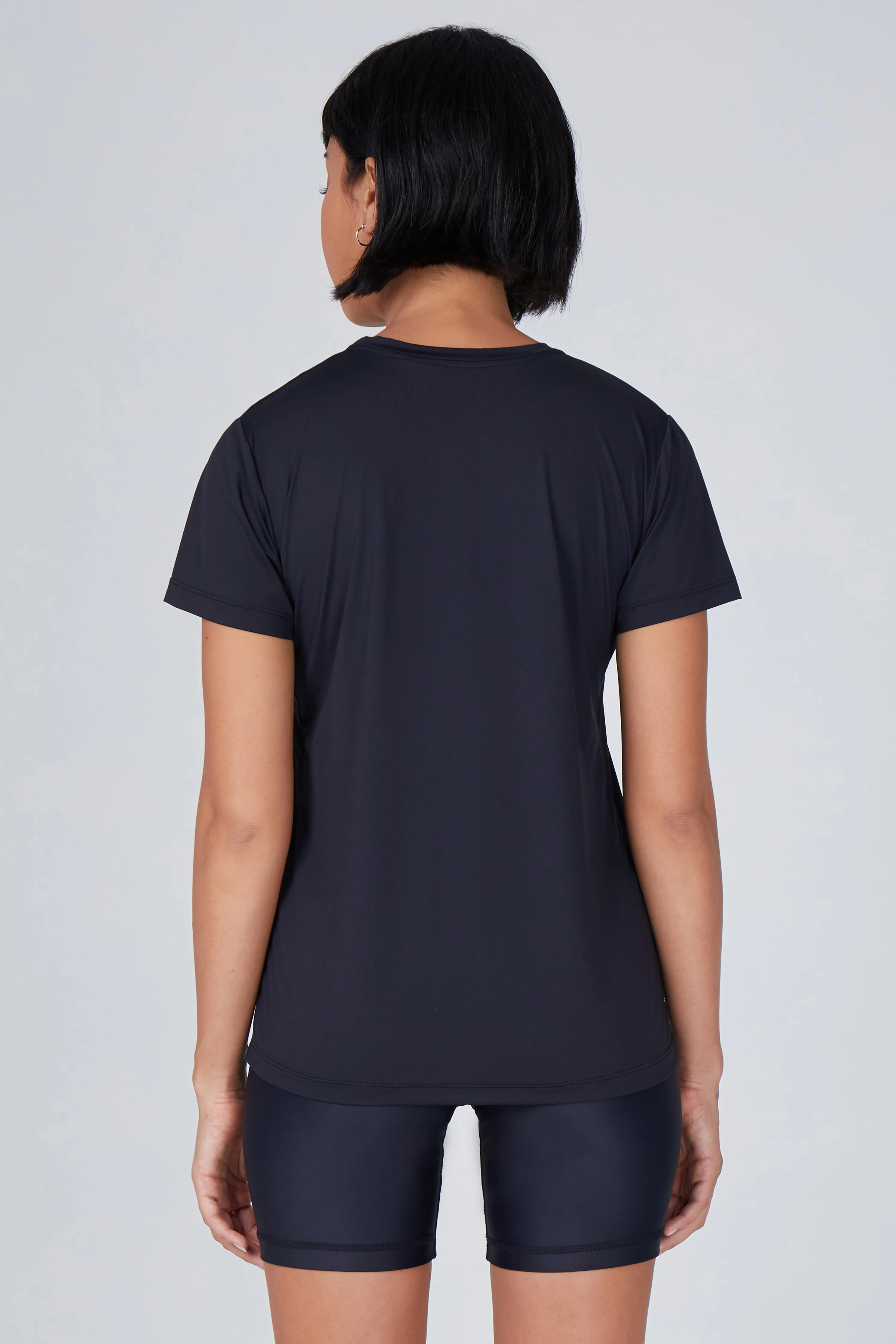 Nova Ultra Lightweight Crew Neck Tee | Recycled Nylon | Black