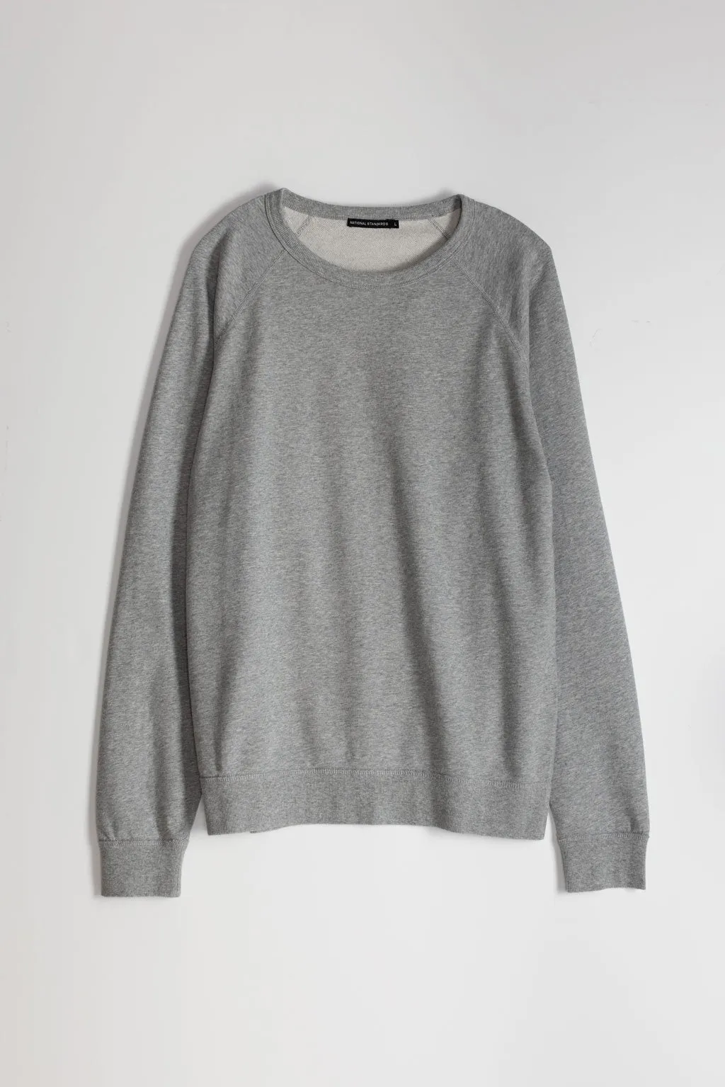 NS2117A-3 250g French Terry Long Sleeve Crew in Melange Grey