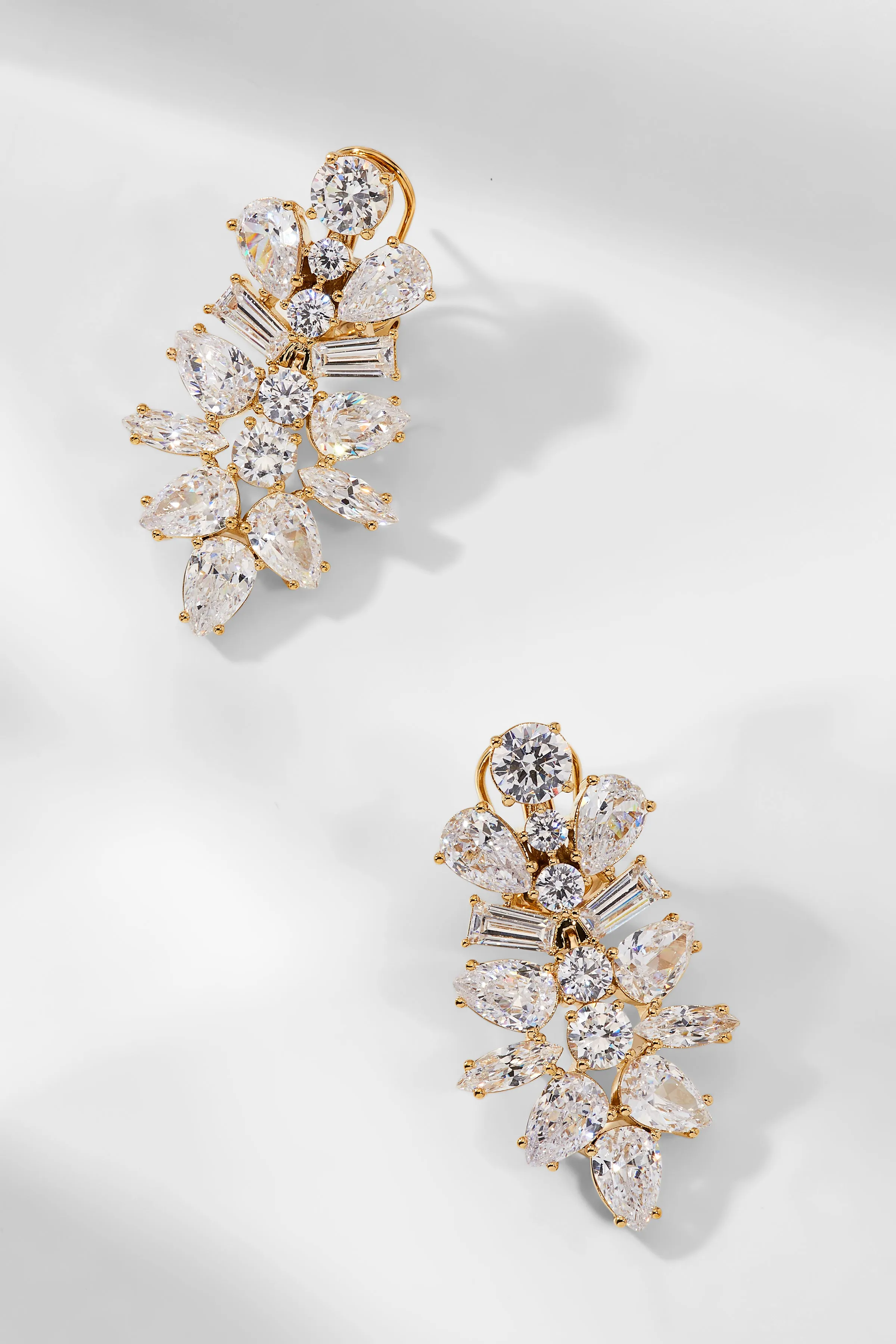 OVER THE TOP CLUSTER CZ DROP EARRINGS