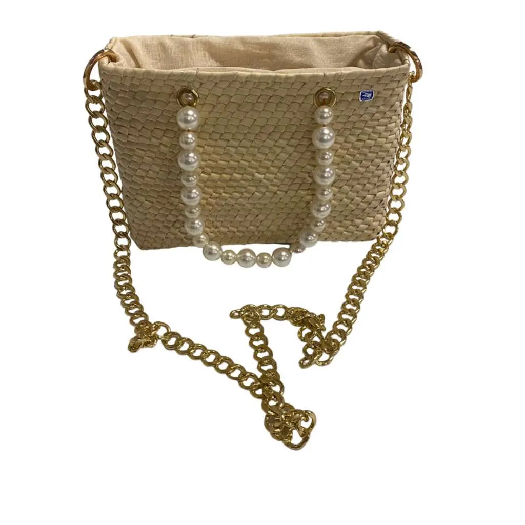 Pearl Strand Crossbody Purse - Palm Purse with Pearls