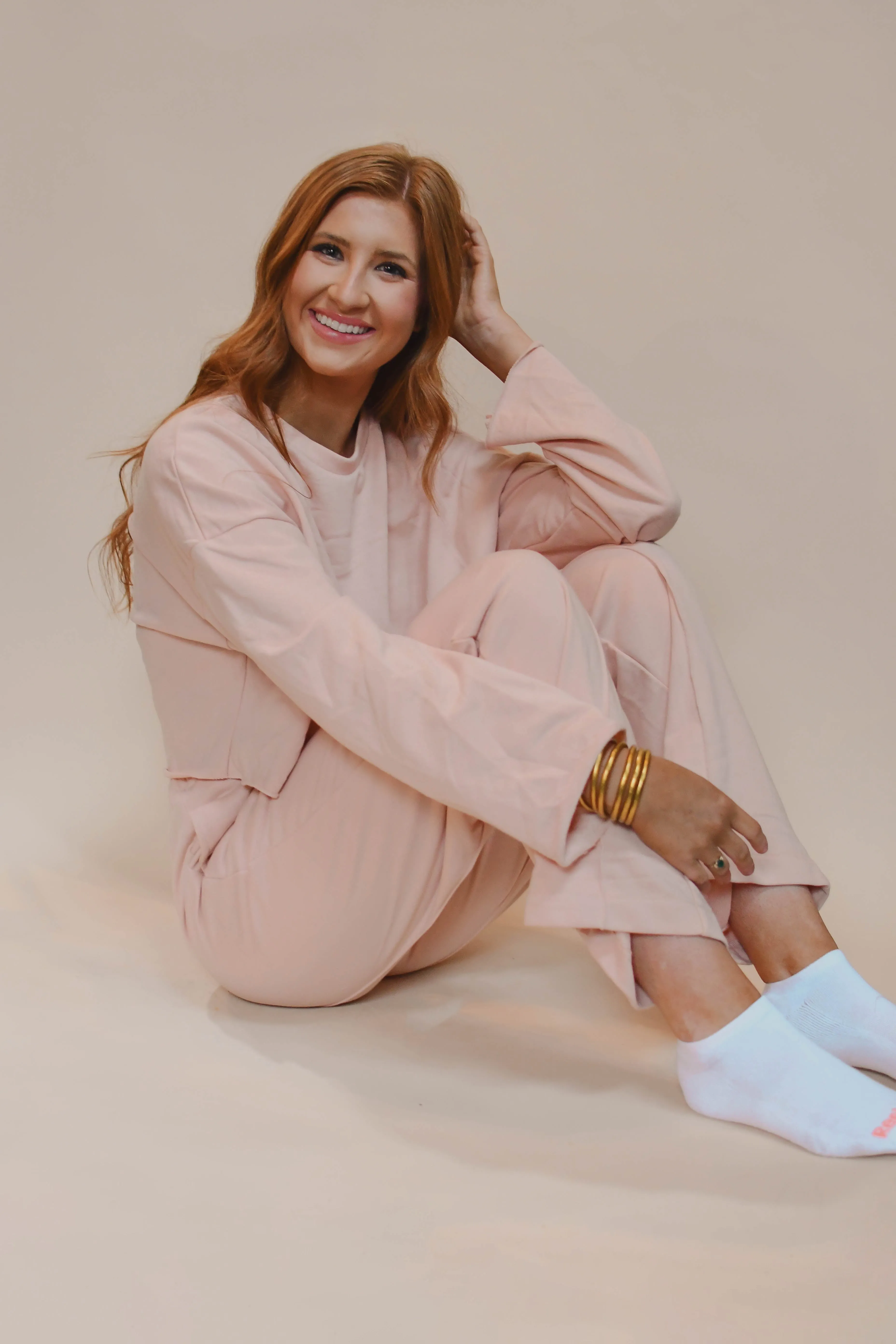 pink wide leg pant set