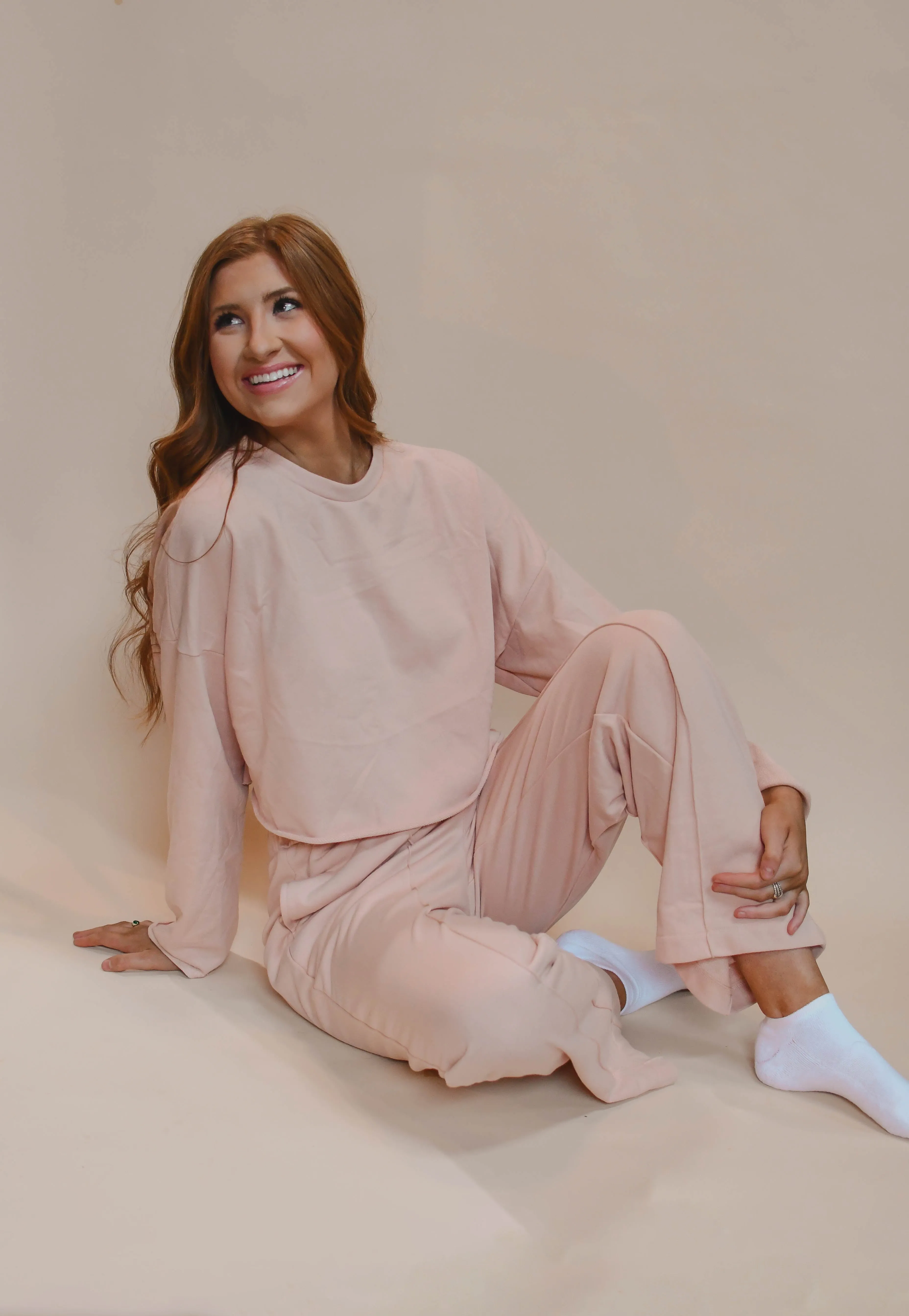 pink wide leg pant set