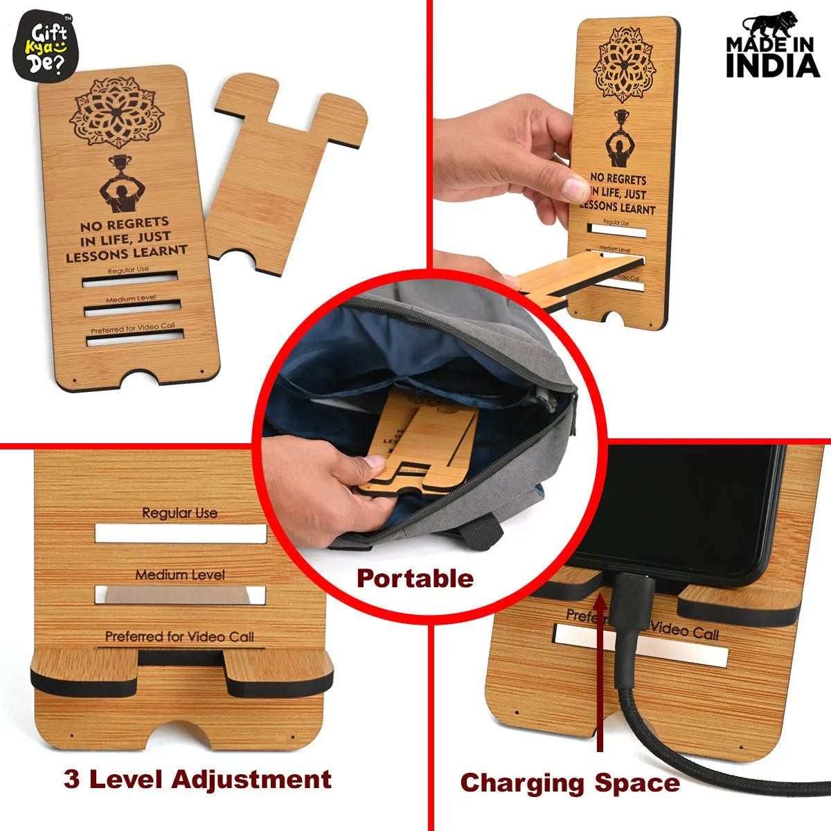 Portable Mobile Stand With Charging Slot | Mobile Accessories | Desk Decor