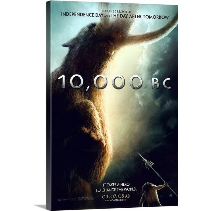 "10,000 B.C. - Movie Poster - Style A" Canvas Wall Art