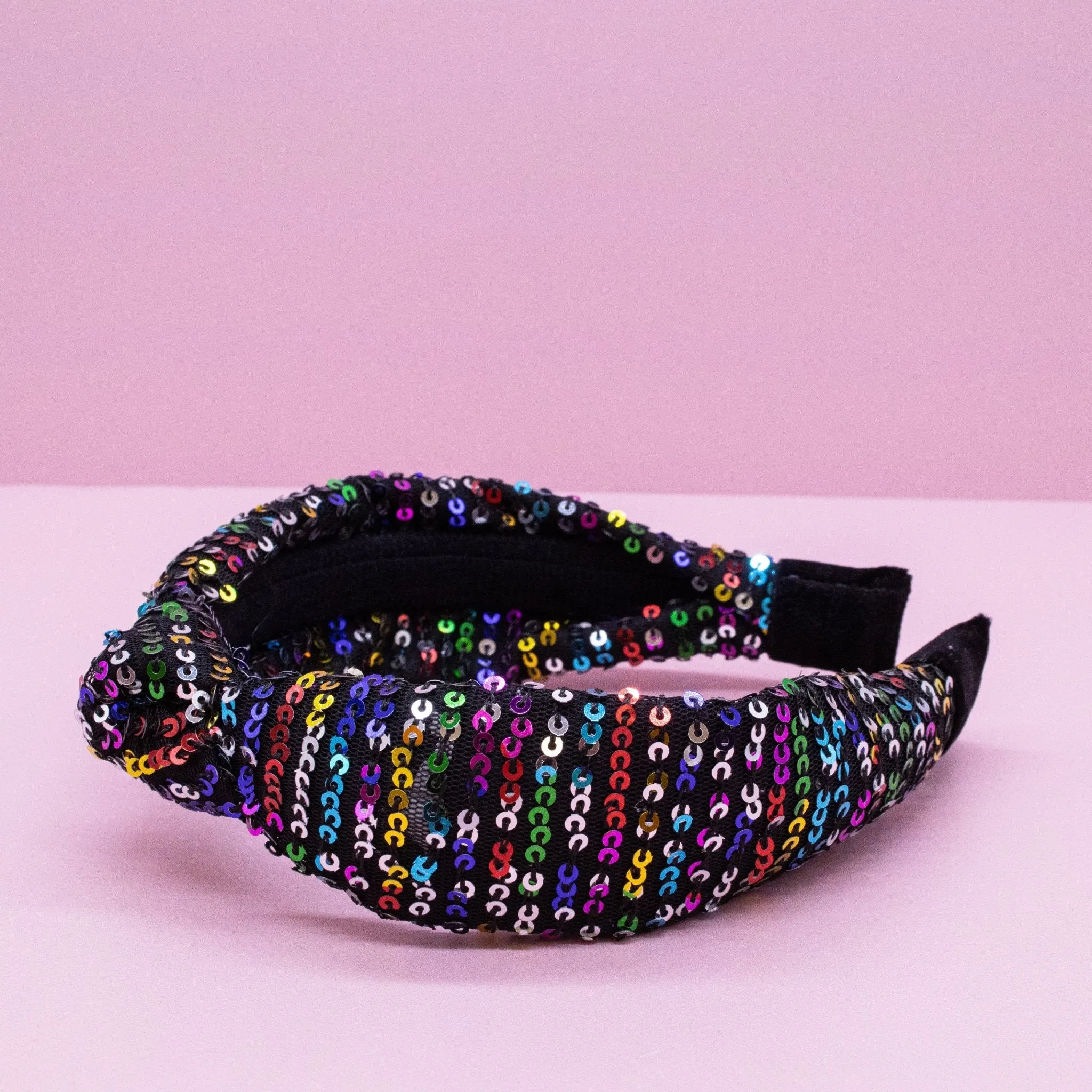 Rainbow Confetti Sequin Knot Headband