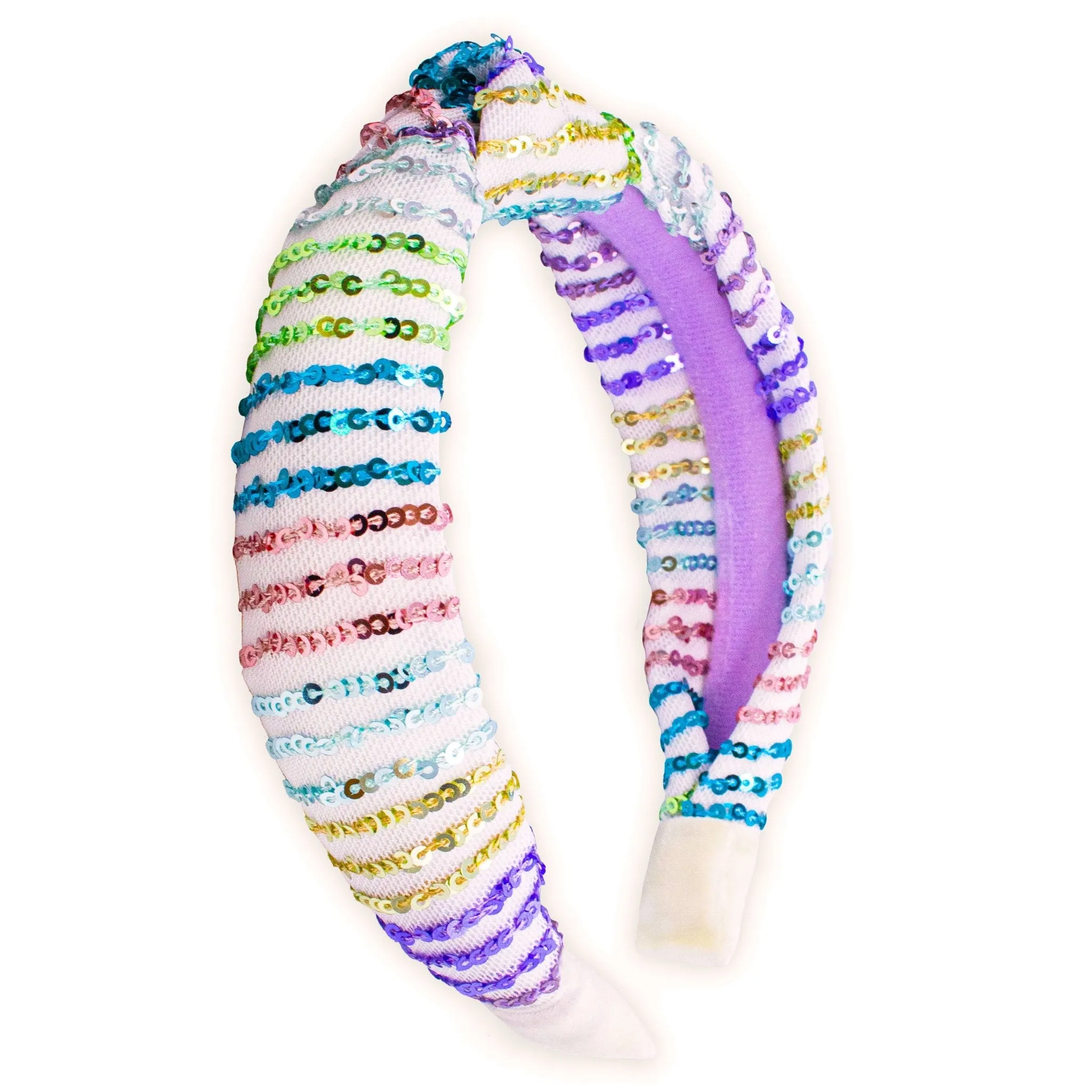 Rainbow Confetti Sequin Knot Headband