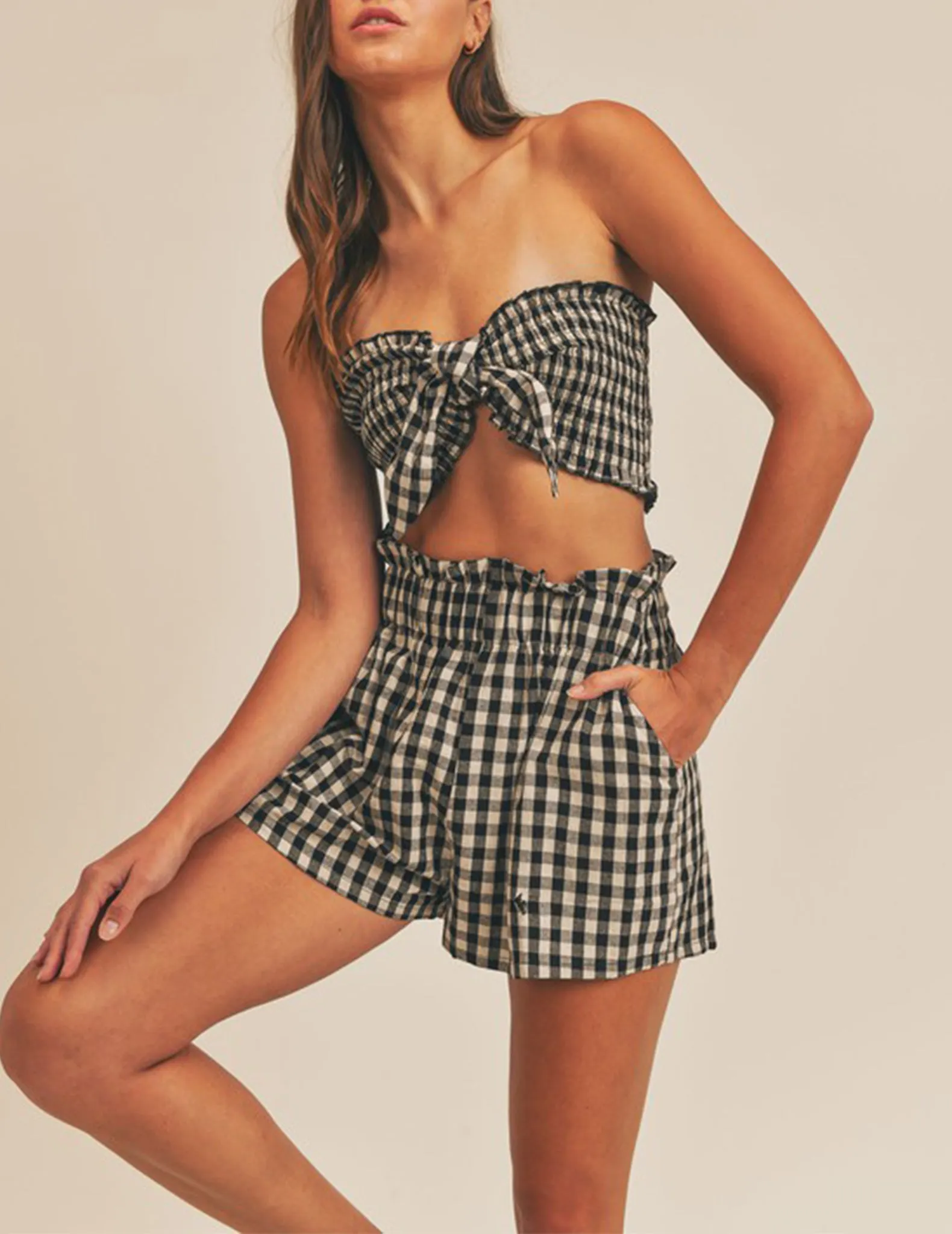 Ramona Cotton Gingham Shorts