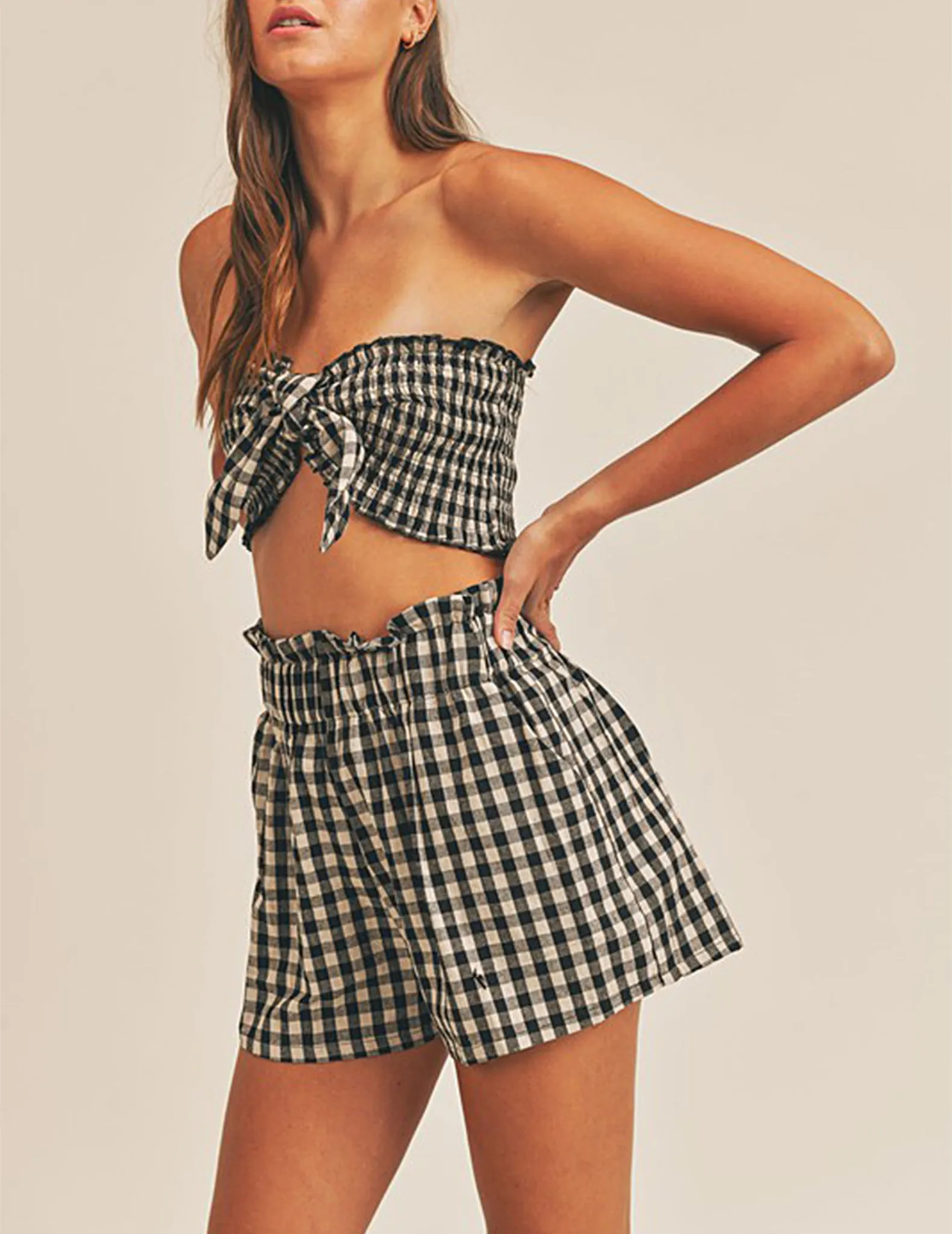 Ramona Cotton Gingham Shorts