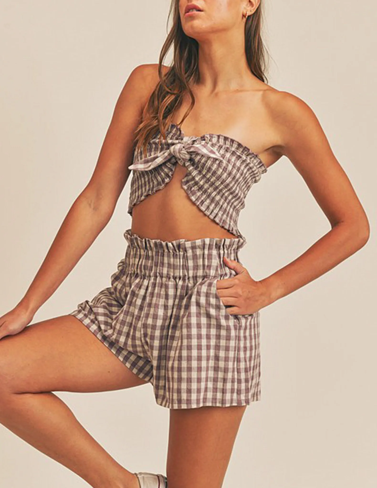 Ramona Cotton Gingham Shorts