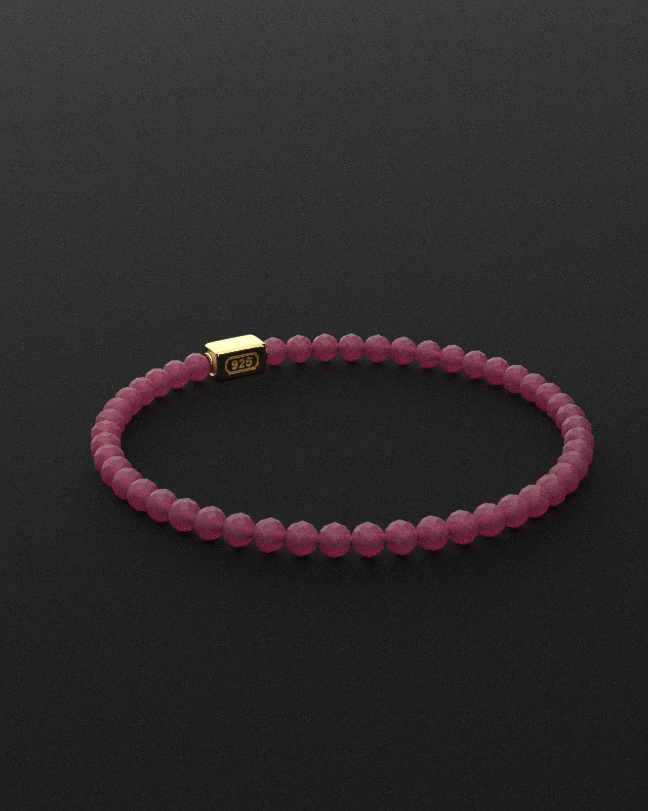 Ruby Matte Bracelet Faceted 4mm | Essential